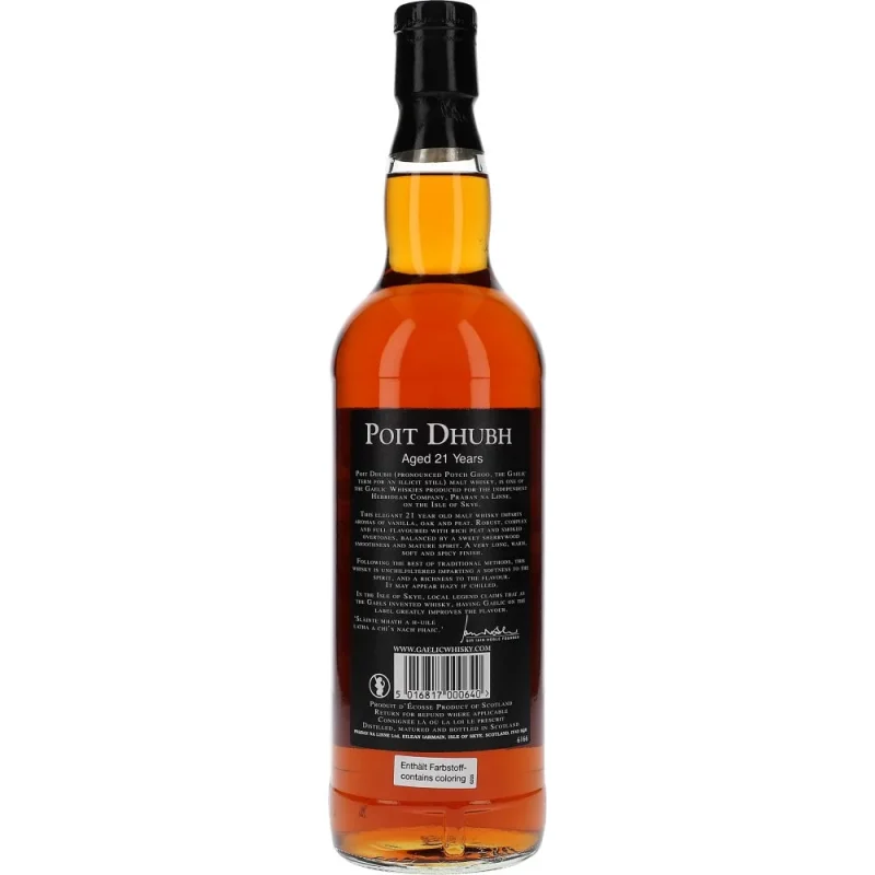 Poit Dhubh 21y Malt Whisky 43 %
