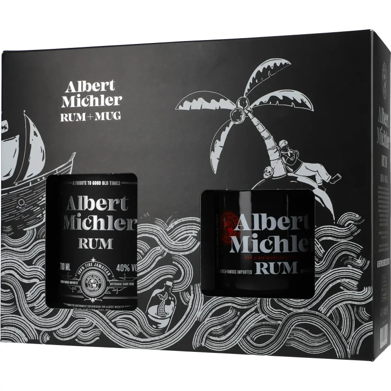 Michlers Jamaican Artisanal Dark Rum 40 % + Tin Cup Black