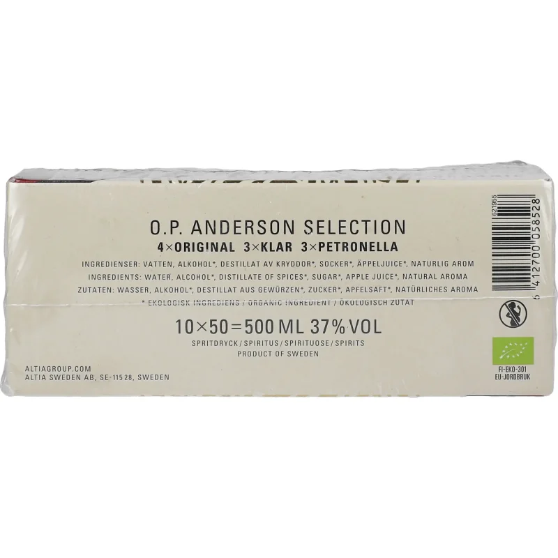 O.P.Anderson Aquavit – økologisk Miniature Mix 37 %