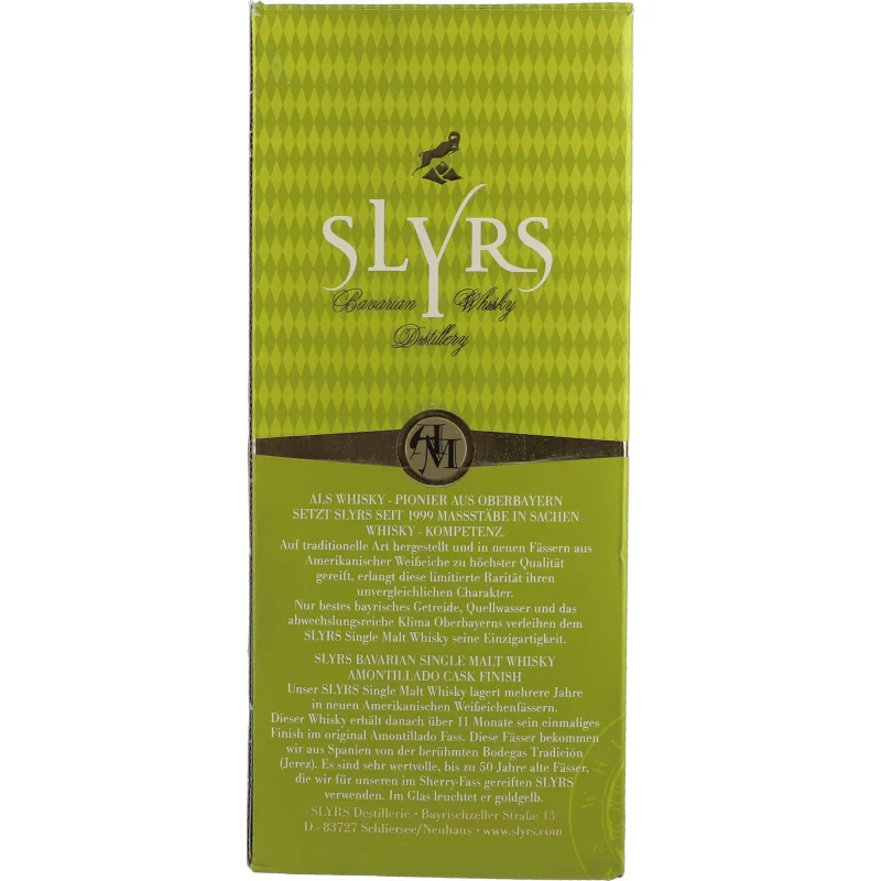 SLYRS Single Malt Whisky Amontillado Cask Finish 46 %